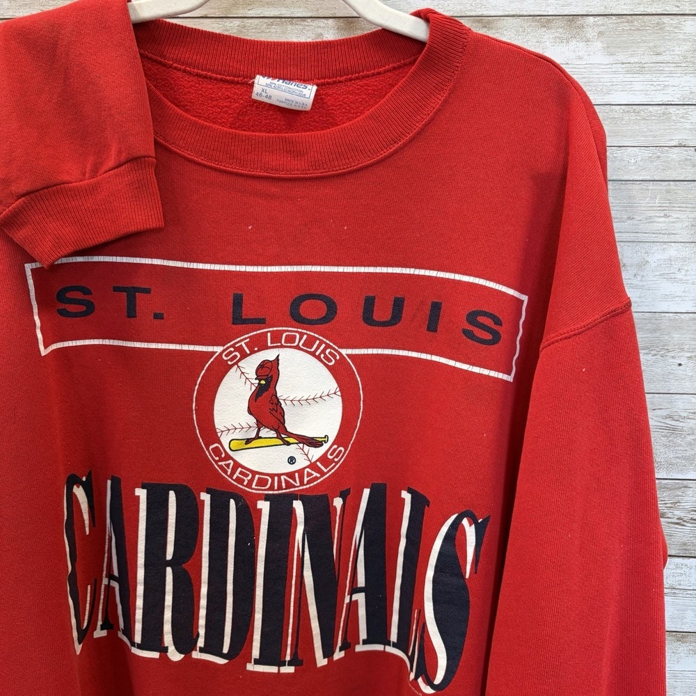 Vintage 90s Mens XL Sweatshirt St.‎ Louis Cardinals Red Pullover MLB Made In USA